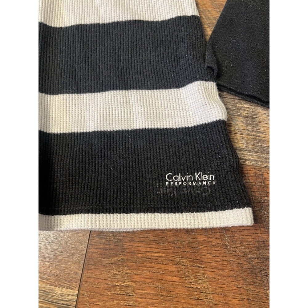 Calvin Klein Performance Women’s Small Striped Hoodie Black White Pullover - Picture 3 of 7